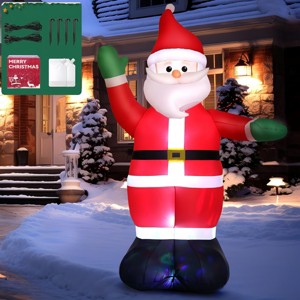 HOMDOX 3.9 × 1.97 × 6.2 FT Christmas Inflatable Santa Claus In/Outdoor Decorations Built-in colorful LED Light Blow Up Weatherproof for Xmas Party - 1 of 4