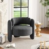 Modern Barrel Accent Chair Set of 2 Mid-Century Upholstered Chair Cozy Round Armrest Chair With Open Back Round Corner Side Sitting Lounge Armchair - 2 of 4