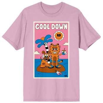 Garfield Cool Down Crew Neck Short Sleeve Cradle Pink Men's T-shirt