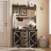 COZONY 5-in-1 Hall Tree with Shoe Storage, Adjustable Side Stand, Coat Rack & Dressing Table, Corner Design – for Hallway, Living Room, Mudroom - 2 of 4