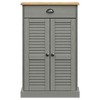 vidaXL Shoe Cabinet Shoe Storage Organizer with Doors VIGO Solid Wood Pine - Gray - 4 of 4