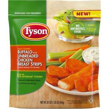 Tyson Unbreaded Buffalo Chicken Breast Strips - Frozen - 20oz