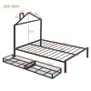 CAVINAS  Platform Bed,Metal Bed Frame with House-Shaped Headboard Design for Bedroom,No Box Spring Needed - 3 of 4