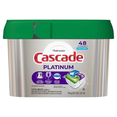 Cascade Fresh Platinum ActionPacs Dishwasher Detergents - 48ct