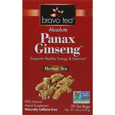 Bravo Tea Absolute Panax Ginseng, 20 Count