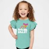 The Juniper Shop Mini Smiley Rainbow Cloud Aria Flutter Sleeve Tee - 2 of 4