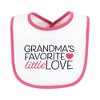 Hudson Baby Infant Girl Fiber Filled Drooler Bibs 3pk, Grandmas Favorite Heart, One Size - 3 of 4