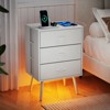 FONTOI 2 Pack Modern Nightstand with with Drawers&Open Storage Shelf, Bedside Tables for Bedroom, White, 11.81"*23.62"*15.75" - 4 of 4
