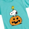 Girls' - Peanuts - Snoopy Woodstock Pumpkin Fitted Short Sleeve Graphic T-Shirt - 2 of 4