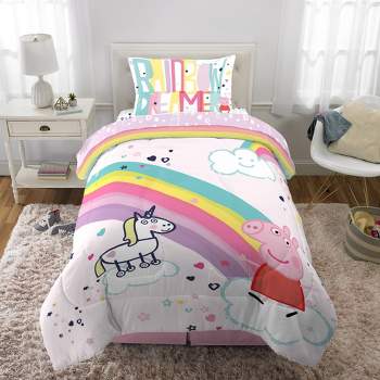 Twin Peppa Pig Rainbow Dreamer Reversible Kids' Bedding Bundle
