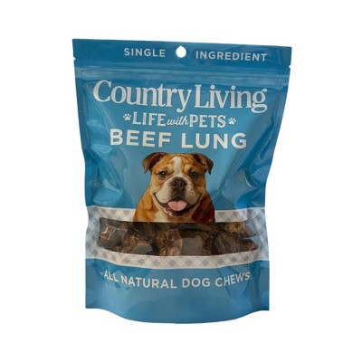 Country Living 4”-6” Beef Lung Slices Dog Treats – 8oz Bag