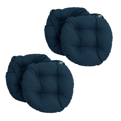 Blazing Needles, 16-inch Spun Polyester Solid Outdoor Round Tufted Chair Cushions (Set of 4)