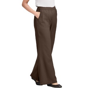 Woman Within Plus Size Petite Perfect Elastic Waist Wide-Leg Denim Jean - 1 of 2
