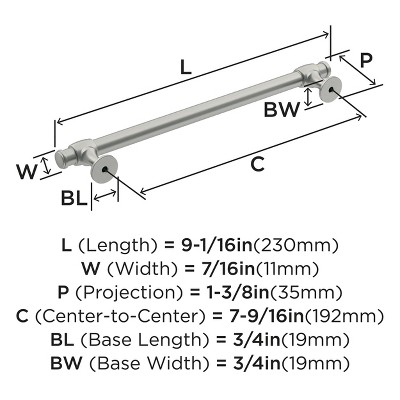 Brushed Nickel Traditional Cabinet Bar Pull with Mounting Hardware