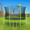 Whisen 8FT Round Trampoline for Kids, Safety Net, Basketball Hoop & Ladder, Easy Assembly Outdoor Play - 2 of 4