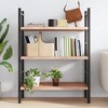 vidaXL Wall Shelf Light Brown 39.4 in.x19.7 in.x(0.8 in.-1.6 in.) Treated Solid Wood Oak - 3 of 4