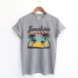 Simply Sage Market Women's Sunshine On My Mind Short Sleeve Garment Dyed Tee - 1 of 4