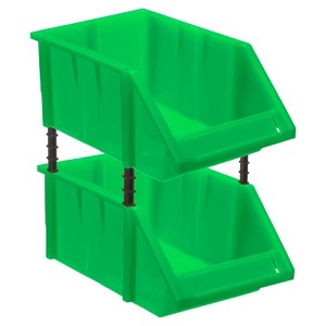 Unique Bargains Plastic Stackable Garage Closet Organization Shelf Bins 2 Pcs - 1 of 4