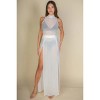 Slickblue Women's Mesh Mock Neck Sleeveless Top, Stretchy Sheer Jersey, Flattering Fit, White, Size S-L - 3 of 4