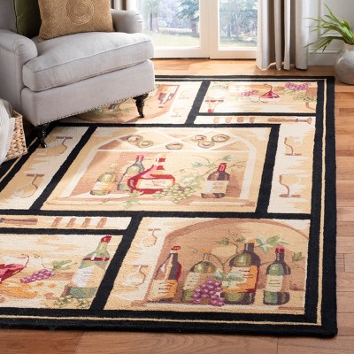 Handmade Gold and Multi Floral Wool 4' x 6' Rug
