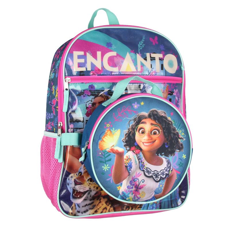 Disney Encanto 5 Pc Backpack Set Lunch Box Pencil Case Keychain and Carabiner Multicoloured, 2 of 7