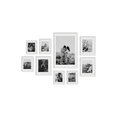 Haus and Hues Lincoln Gallery Wall Frame Set with Real Glass and Mat