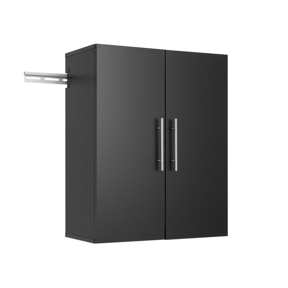 24" Hangups Upper Storage Cabinet Black - Prepac: Wall Mounted, Laminated, Adjustable, 30lbs Capacity