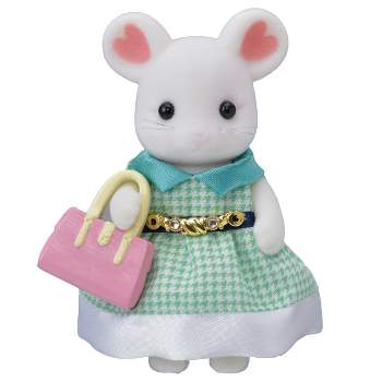 Calico Critters Town Series Marshmallow Mouse, Collectible Doll Figure with Fashion Accessories