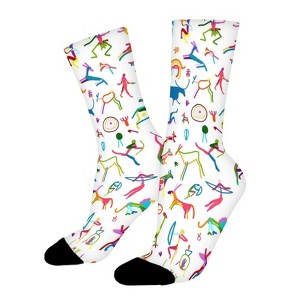 Aboriginal African Pattern Women Printed Crew Socks Funny Funky Socks Soft Polyester Novelty Gifts for Artists Men - 1 of 1
