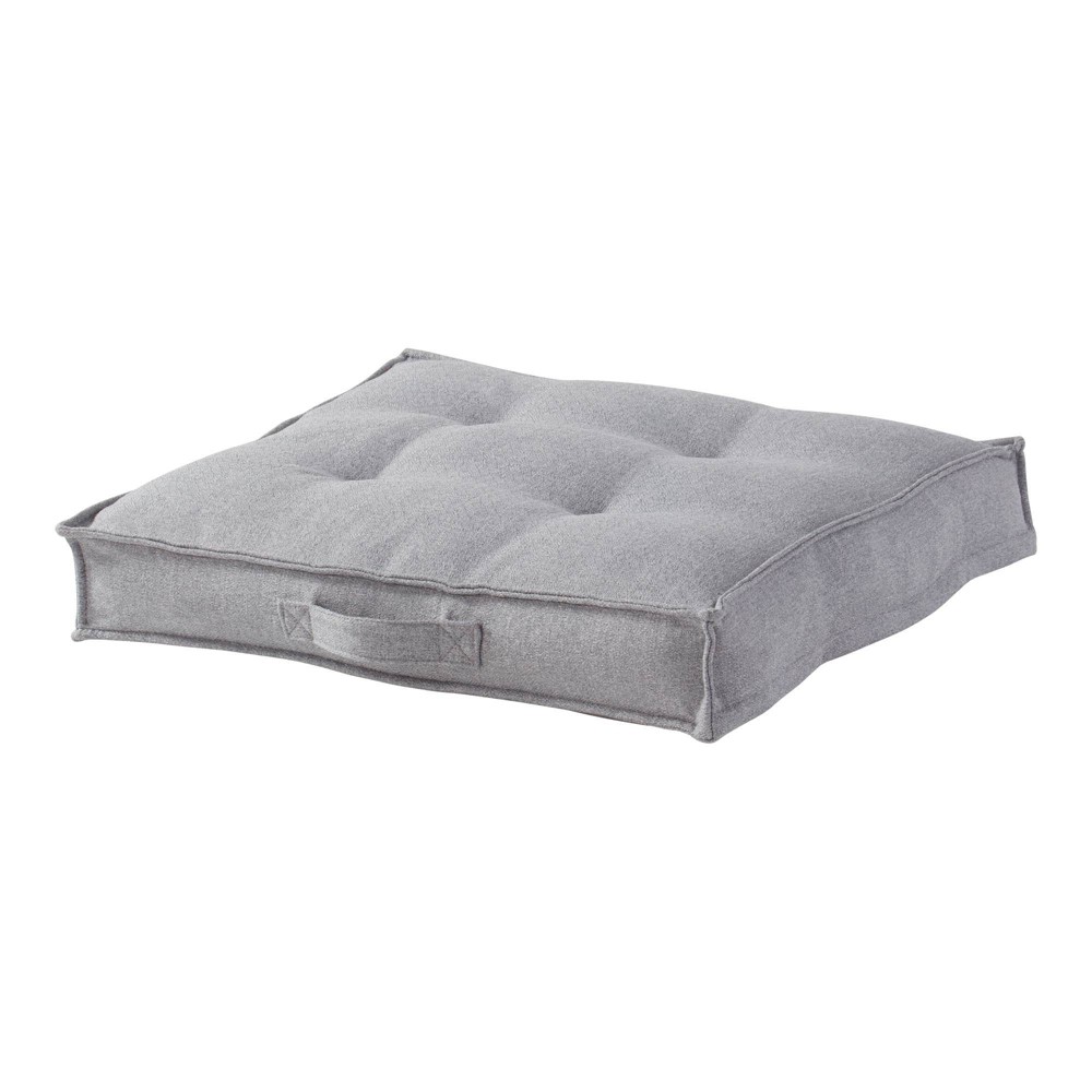 Photos - Pillow Small Square Tufted Reversible Floor  Cement Gray - Kensington Garde