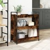 vidaXL Kitchen Trolley Smoked Oak 27.6 in.x11.8 in.x32.3 in. Engineered Wood - 3 of 4
