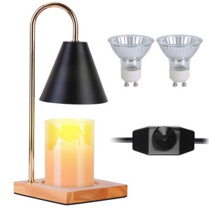 iMountek"Electric Wax Melt Warmer Lamp – Dimmable Metal Iron Decorative Fragrance Melter with 2 GU10 Bulbs"Black - 1 of 4