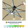 10ft Heavy Duty Cantilever Patio Umbrella with Solar LED Lights and Weighted Base, 2-Tier Aluminum Offset Outdoor Umbrella with 360-Degree Rotation - 4 of 4