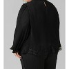 Women's Pleated Lace Trim Blouse - mat fashion - 2 of 4