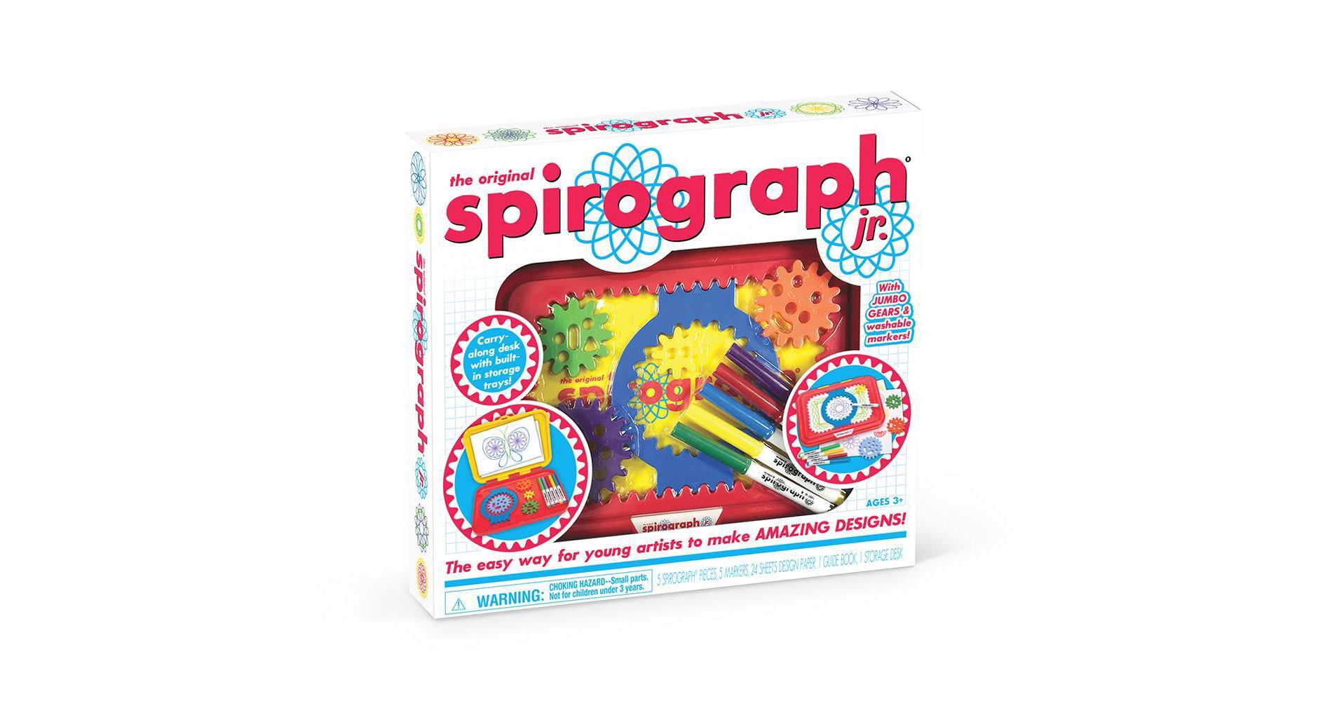 Hasbro Spirograph Jr. Design Set: Creative Drawing Kit for Kids, Includes Paper & Markers, Ages 3+, Plastic, 13 Pieces