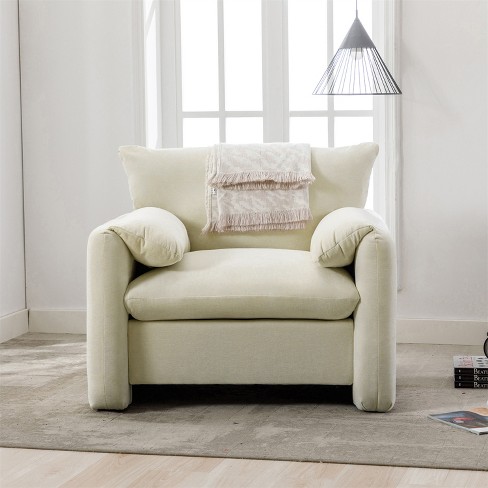 Single armchair best sale with footstool