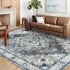 Large Vintage Medallion Rug, Low Pile Non-Slip Washable Traditional Carpet for Living Room, Bedroom, Dining Room - 2 of 4