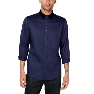 I.N.C International Concepts Mens Velvet Collar Button Up Shirt, Blue, XX-Large - 1 of 1