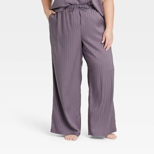 Women's Luxury Collection Shadow Striped Satin Pajama Pants - Auden™ - 1 of 3