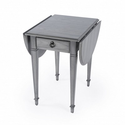 HomeRoots 28" Grey Manufactured Wood Oval End Table With Drawer