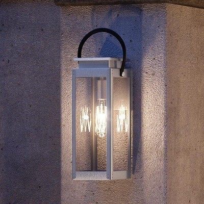 Urban Ambiance Luxury Modern Farmhouse Outdoor Wall Light,  23-5/8"H x 9-3/4"W,  Stainless Steel Finish, UHP1132