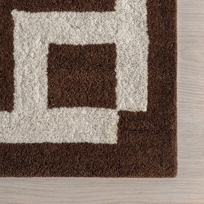 Grace Brown Handmade Wool Tufted Rectangular Area Rug