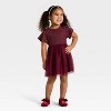 Toddler Girls' Short Sleeve Sparkle Ribbed Tulle Dress - Cat & Jack™ - 3 of 3