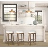 SKRAN 26" 360°Swivel Wooden Bar Stool,Fabric Upholstered Counter Height Barstool Classic American Traditional Design for Kitchen & Dining Room - 2 of 4