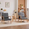 TiramisuBest Mid-Century Accent Chair & Coffee Table Set,Vintage Luxury Design, Beige Leisure Chair & Walnut-Tone Table for Living or Bedroom - 4 of 4