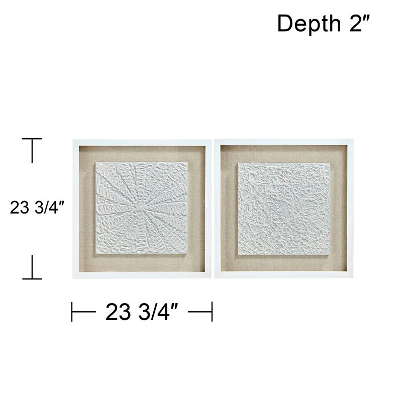 Dahlia Studios White Out 23 3/4" Square Framed Wall Art Set of 2, 4 of 12