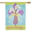 Northlight Easter Blessings Cross and Lilies Outdoor House Flag - 28" x 40" - 3 of 4
