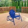 Northlight Outdoor Retro Metal Tulip Glider Patio Chair, Blue - 2 of 4