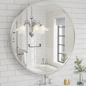 Apmir  Round High Quality Aluminum Alloy Framed French Cleat Mounted Wall Decor Bathroom Vanity Mirror - 1 of 4