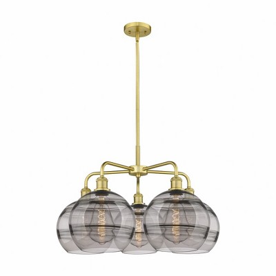 Rochester - 5 Light Stem Hung Chandelier In Industrial Style-17.13 Inches Tall and 28 Inches Wide